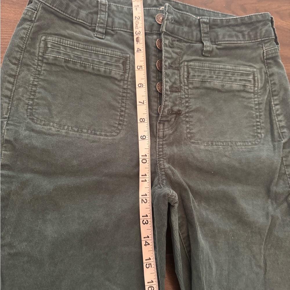 American Eagle Outfitters Olive Flare Pants - Picture 3 of 9